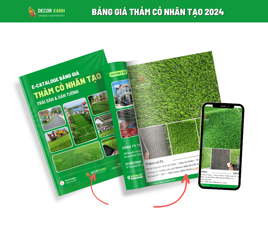 Bảng giá thảm cỏ nhân tạo sân vườn 2024